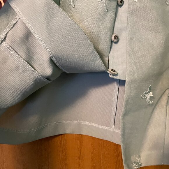 Jora Collection 2 Piece Short Sleeve Blazer Skirt with mesh overlay  embroidery - Picture 5 of 12